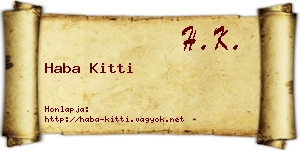 Haba Kitti névjegykártya